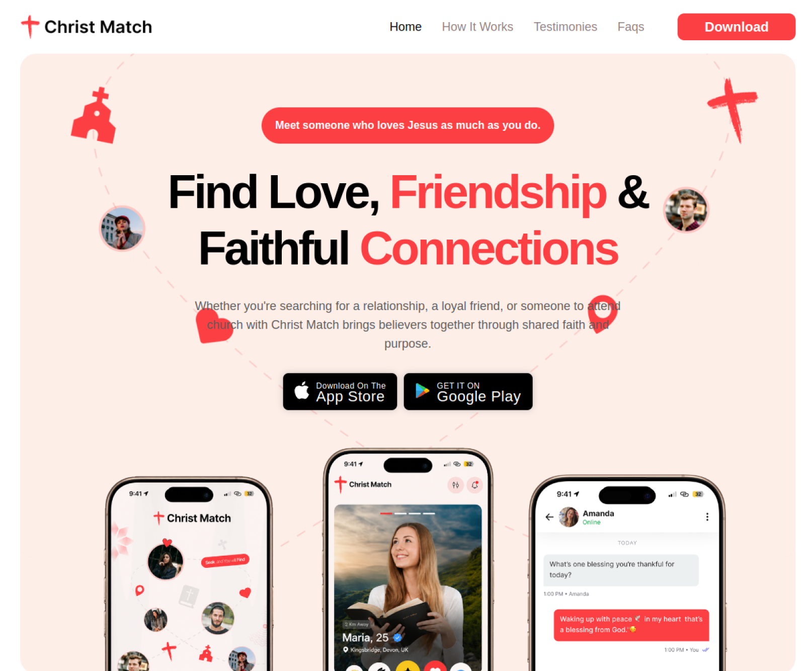 Christ Match landing page screenshot