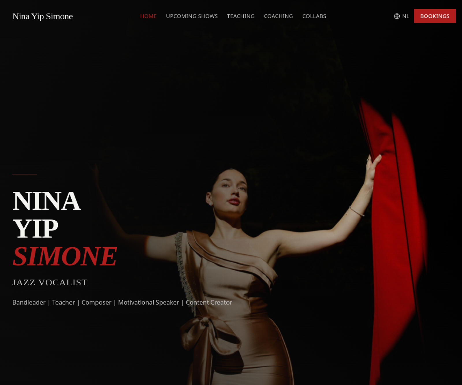 Nina Yip Simone landing page screenshot